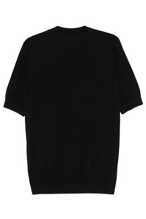 T-shirt in maglia fine cotone nero PT TORINO | TL4SGM100NTS60MGU0990